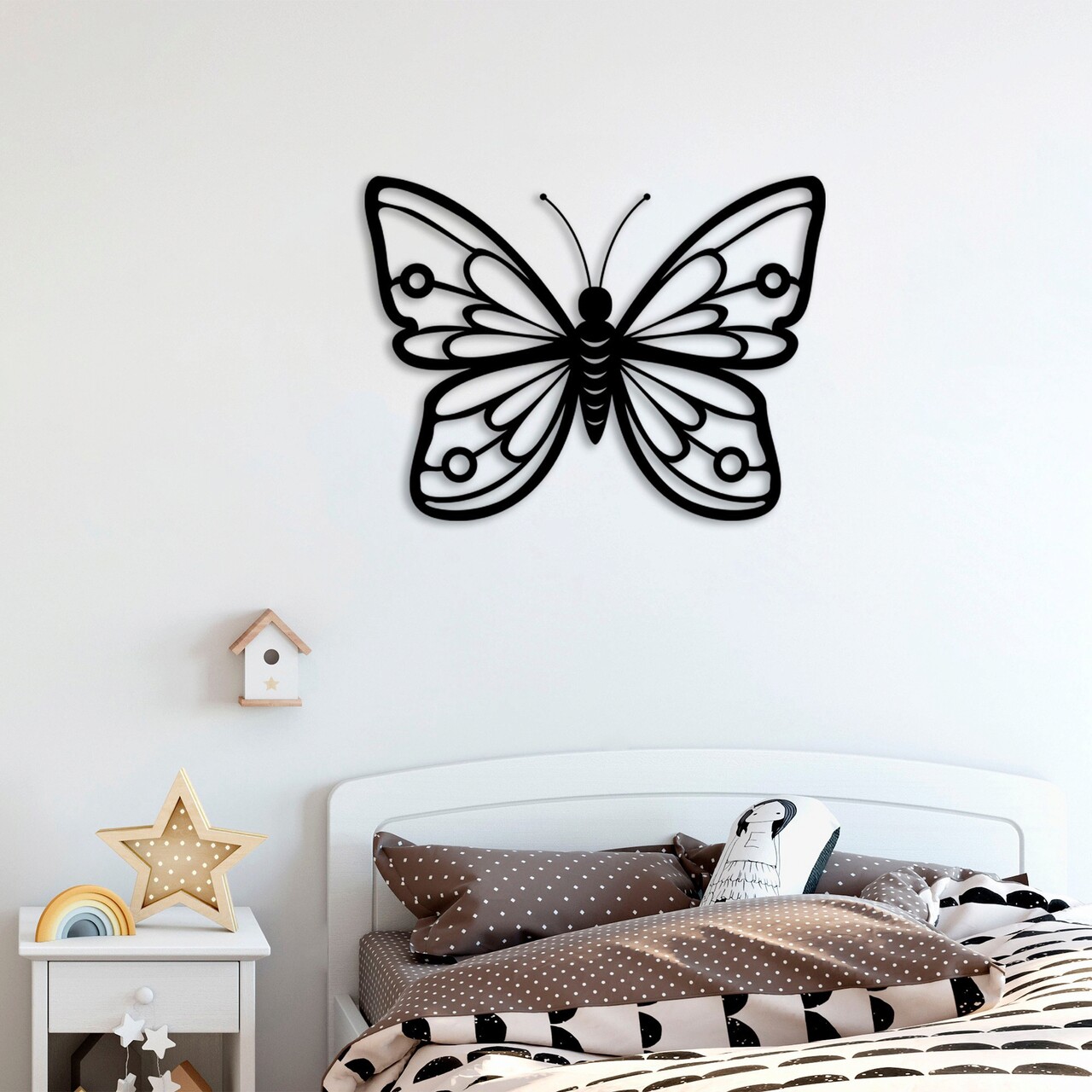 Decoratiune de perete, Butterfly 1, Dimensiune: 60 x 45 cm, Negru - imagine 5